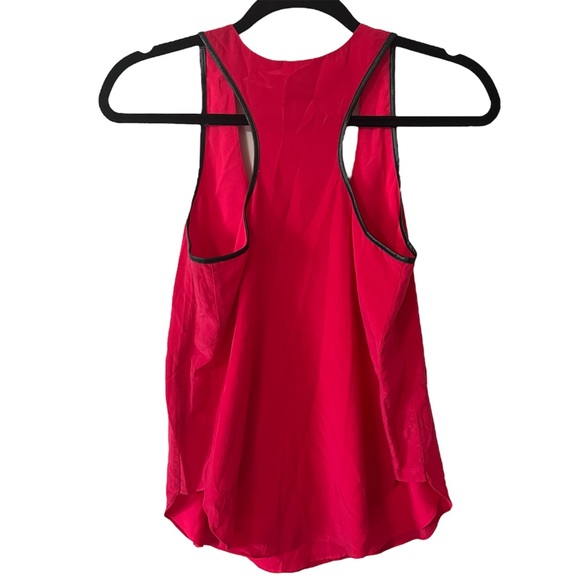 Armani Exchange 100% Silk Razorback Top Pink w/ Black Size XXS - Picture 2 of 6